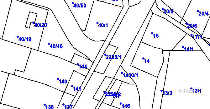 Parcela st. 2225/1 v KÚ Ochoz u Brna, Katastrální mapa