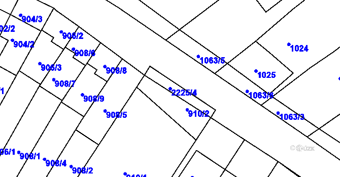 Parcela st. 2225/4 v KÚ Ochoz u Brna, Katastrální mapa