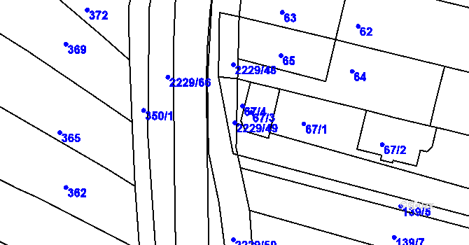 Parcela st. 2229/49 v KÚ Ochoz u Brna, Katastrální mapa