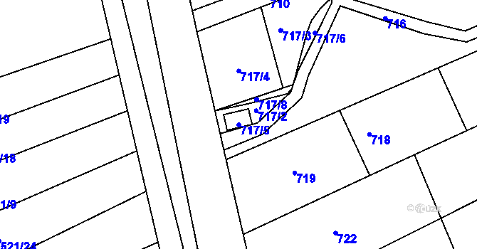 Parcela st. 717/5 v KÚ Ochoz u Brna, Katastrální mapa