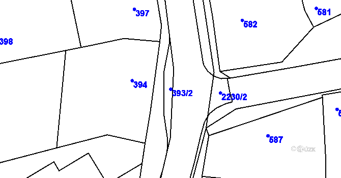 Parcela st. 393/2 v KÚ Ochoz u Brna, Katastrální mapa