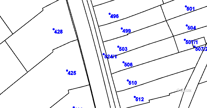Parcela st. 524/1 v KÚ Ochoz u Brna, Katastrální mapa