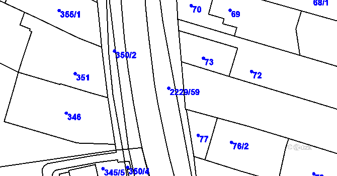 Parcela st. 2229/59 v KÚ Ochoz u Brna, Katastrální mapa