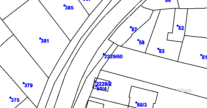Parcela st. 2229/60 v KÚ Ochoz u Brna, Katastrální mapa