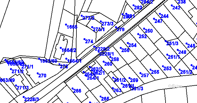 Parcela st. 2228/1 v KÚ Ochoz u Brna, Katastrální mapa