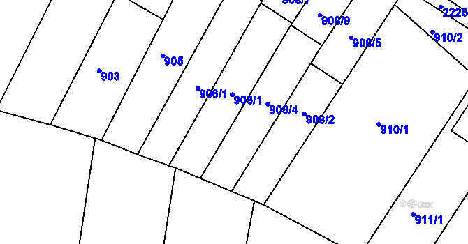 Parcela st. 909/1 v KÚ Ochoz u Brna, Katastrální mapa
