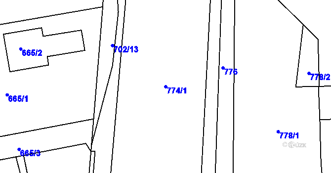 Parcela st. 774/1 v KÚ Ochoz u Brna, Katastrální mapa