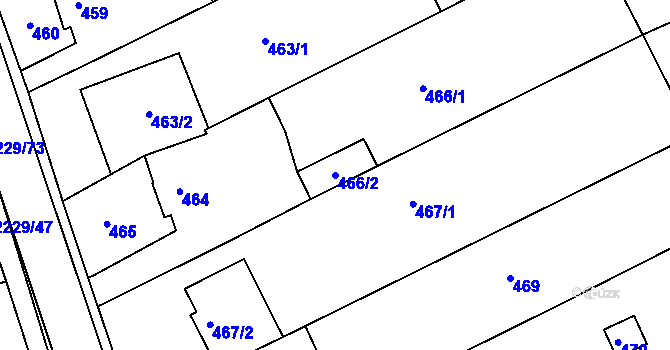 Parcela st. 466/2 v KÚ Ochoz u Brna, Katastrální mapa