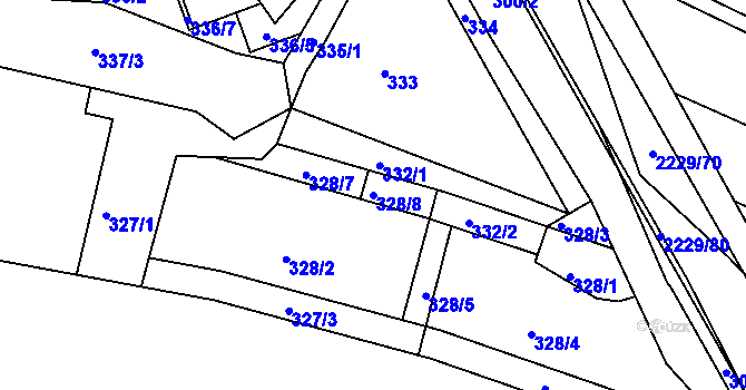 Parcela st. 328/8 v KÚ Ochoz u Brna, Katastrální mapa