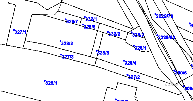 Parcela st. 328/5 v KÚ Ochoz u Brna, Katastrální mapa