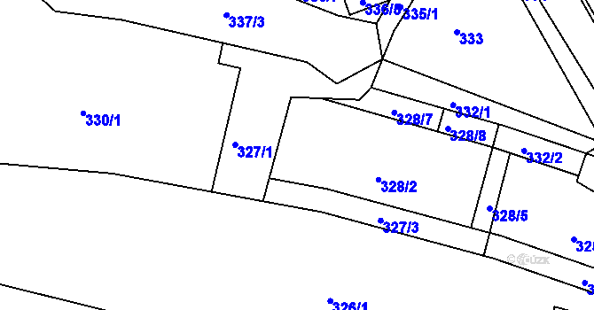 Parcela st. 328/6 v KÚ Ochoz u Brna, Katastrální mapa