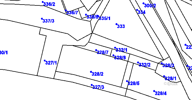 Parcela st. 328/7 v KÚ Ochoz u Brna, Katastrální mapa