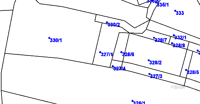 Parcela st. 327/1 v KÚ Ochoz u Brna, Katastrální mapa