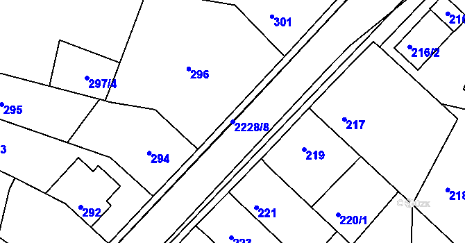 Parcela st. 2228/8 v KÚ Ochoz u Brna, Katastrální mapa
