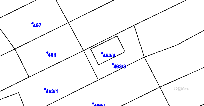 Parcela st. 463/4 v KÚ Ochoz u Brna, Katastrální mapa