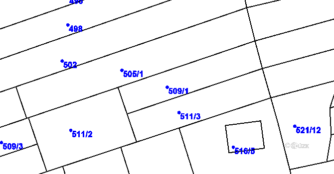 Parcela st. 509/1 v KÚ Ochoz u Brna, Katastrální mapa