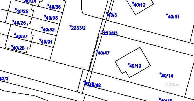 Parcela st. 40/47 v KÚ Ochoz u Brna, Katastrální mapa