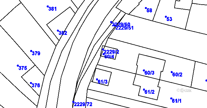 Parcela st. 60/4 v KÚ Ochoz u Brna, Katastrální mapa