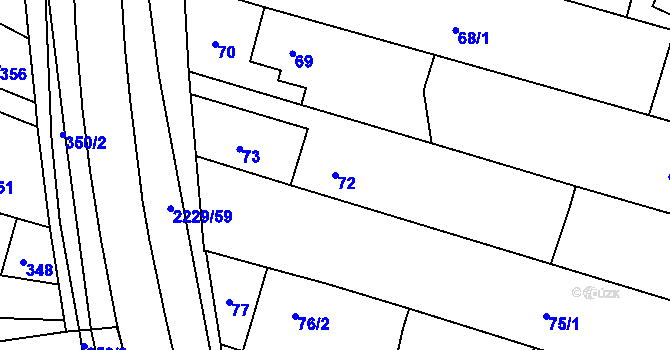 Parcela st. 72 v KÚ Ochoz u Brna, Katastrální mapa