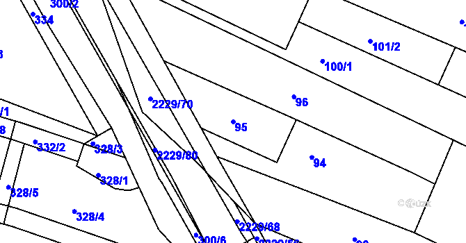 Parcela st. 95 v KÚ Ochoz u Brna, Katastrální mapa