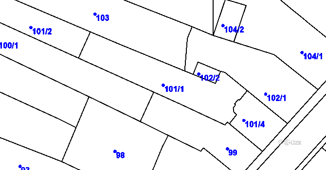 Parcela st. 101/1 v KÚ Ochoz u Brna, Katastrální mapa