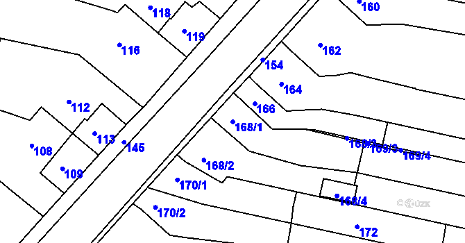 Parcela st. 168/1 v KÚ Ochoz u Brna, Katastrální mapa