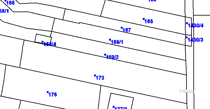 Parcela st. 169/2 v KÚ Ochoz u Brna, Katastrální mapa