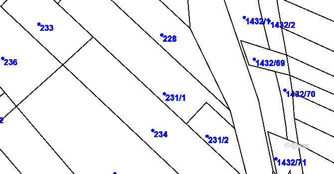 Parcela st. 231 v KÚ Ochoz u Brna, Katastrální mapa