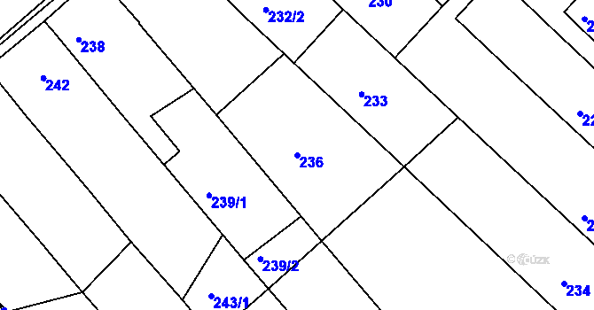 Parcela st. 236 v KÚ Ochoz u Brna, Katastrální mapa