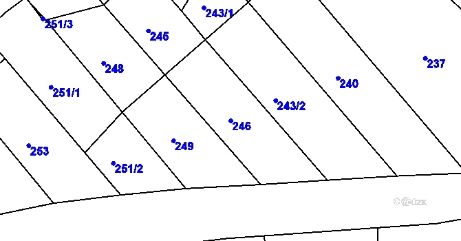 Parcela st. 246 v KÚ Ochoz u Brna, Katastrální mapa