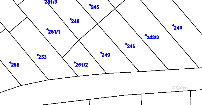 Parcela st. 249 v KÚ Ochoz u Brna, Katastrální mapa