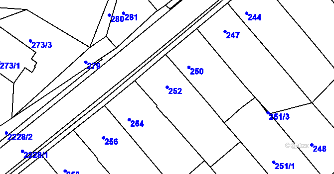 Parcela st. 252 v KÚ Ochoz u Brna, Katastrální mapa