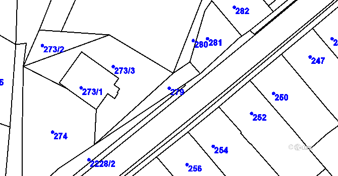 Parcela st. 279 v KÚ Ochoz u Brna, Katastrální mapa