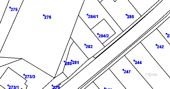 Parcela st. 282 v KÚ Ochoz u Brna, Katastrální mapa