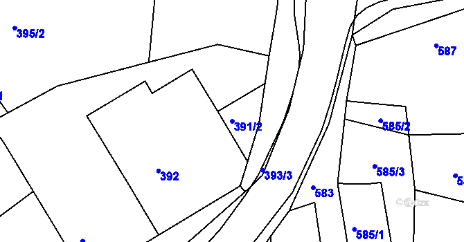 Parcela st. 391/2 v KÚ Ochoz u Brna, Katastrální mapa