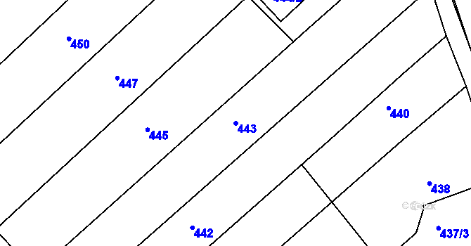 Parcela st. 443 v KÚ Ochoz u Brna, Katastrální mapa