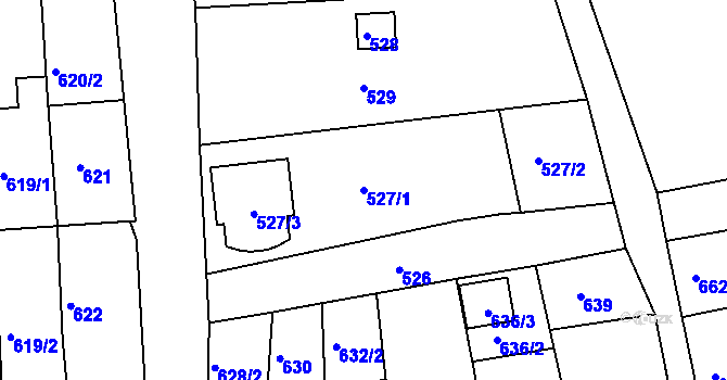 Parcela st. 527/1 v KÚ Ochoz u Brna, Katastrální mapa