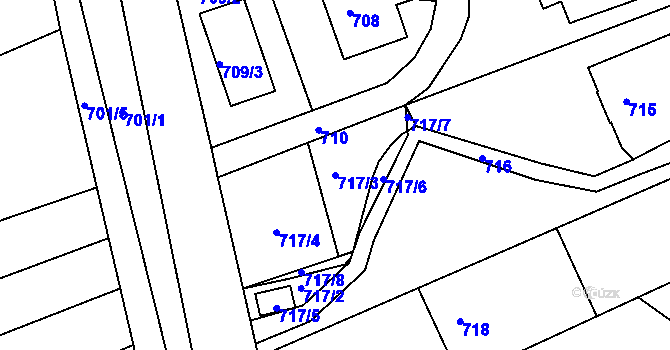 Parcela st. 717/3 v KÚ Ochoz u Brna, Katastrální mapa