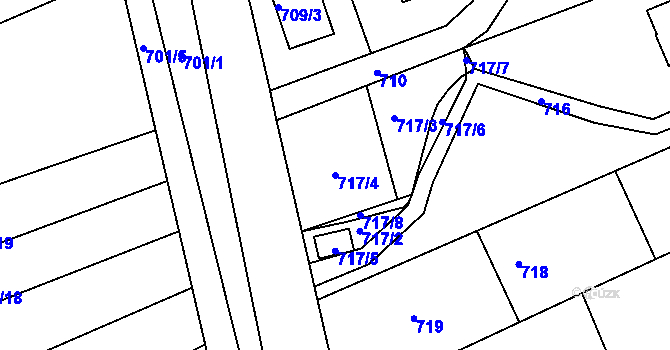 Parcela st. 717/4 v KÚ Ochoz u Brna, Katastrální mapa