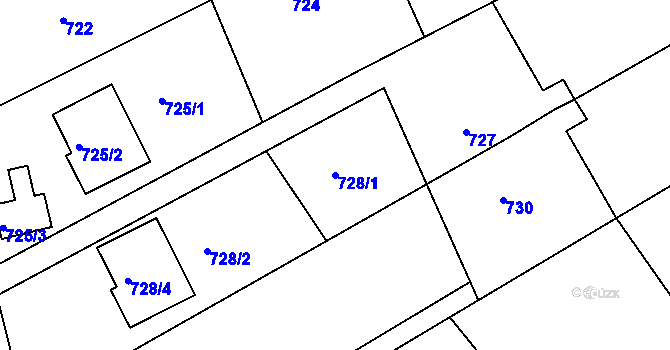 Parcela st. 728/1 v KÚ Ochoz u Brna, Katastrální mapa