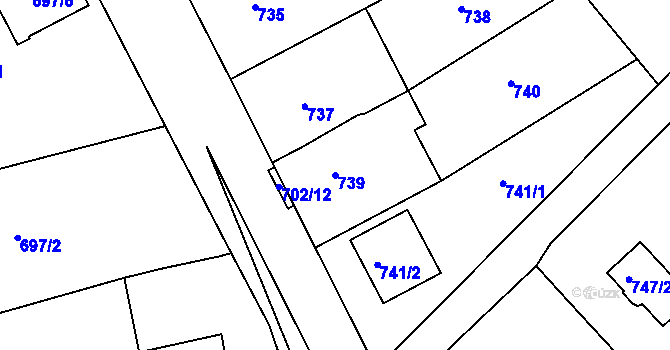 Parcela st. 739 v KÚ Ochoz u Brna, Katastrální mapa