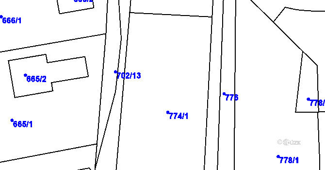 Parcela st. 774 v KÚ Ochoz u Brna, Katastrální mapa
