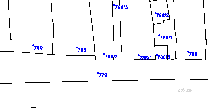 Parcela st. 786/2 v KÚ Ochoz u Brna, Katastrální mapa