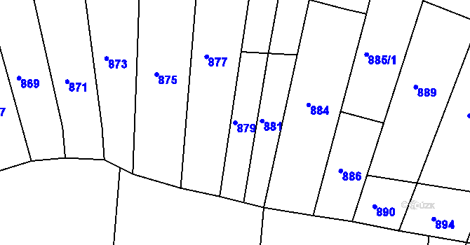 Parcela st. 879 v KÚ Ochoz u Brna, Katastrální mapa