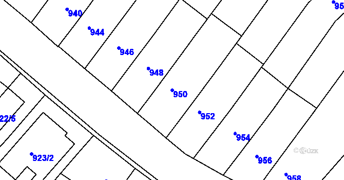 Parcela st. 950 v KÚ Ochoz u Brna, Katastrální mapa