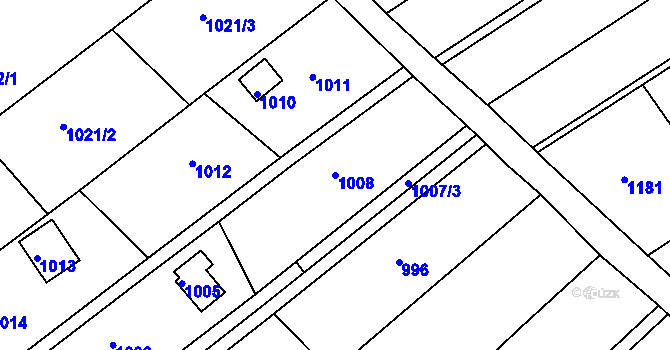 Parcela st. 1008 v KÚ Ochoz u Brna, Katastrální mapa
