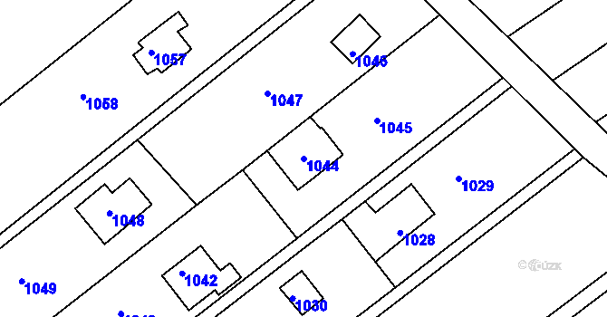Parcela st. 1044 v KÚ Ochoz u Brna, Katastrální mapa
