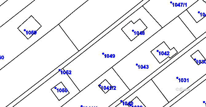 Parcela st. 1049 v KÚ Ochoz u Brna, Katastrální mapa