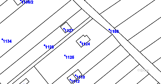 Parcela st. 1124 v KÚ Ochoz u Brna, Katastrální mapa