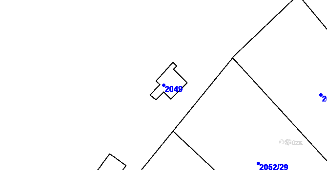 Parcela st. 2049 v KÚ Ochoz u Brna, Katastrální mapa